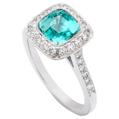 Tiffany & Co Mint Green Tourmaline & Diamond ring