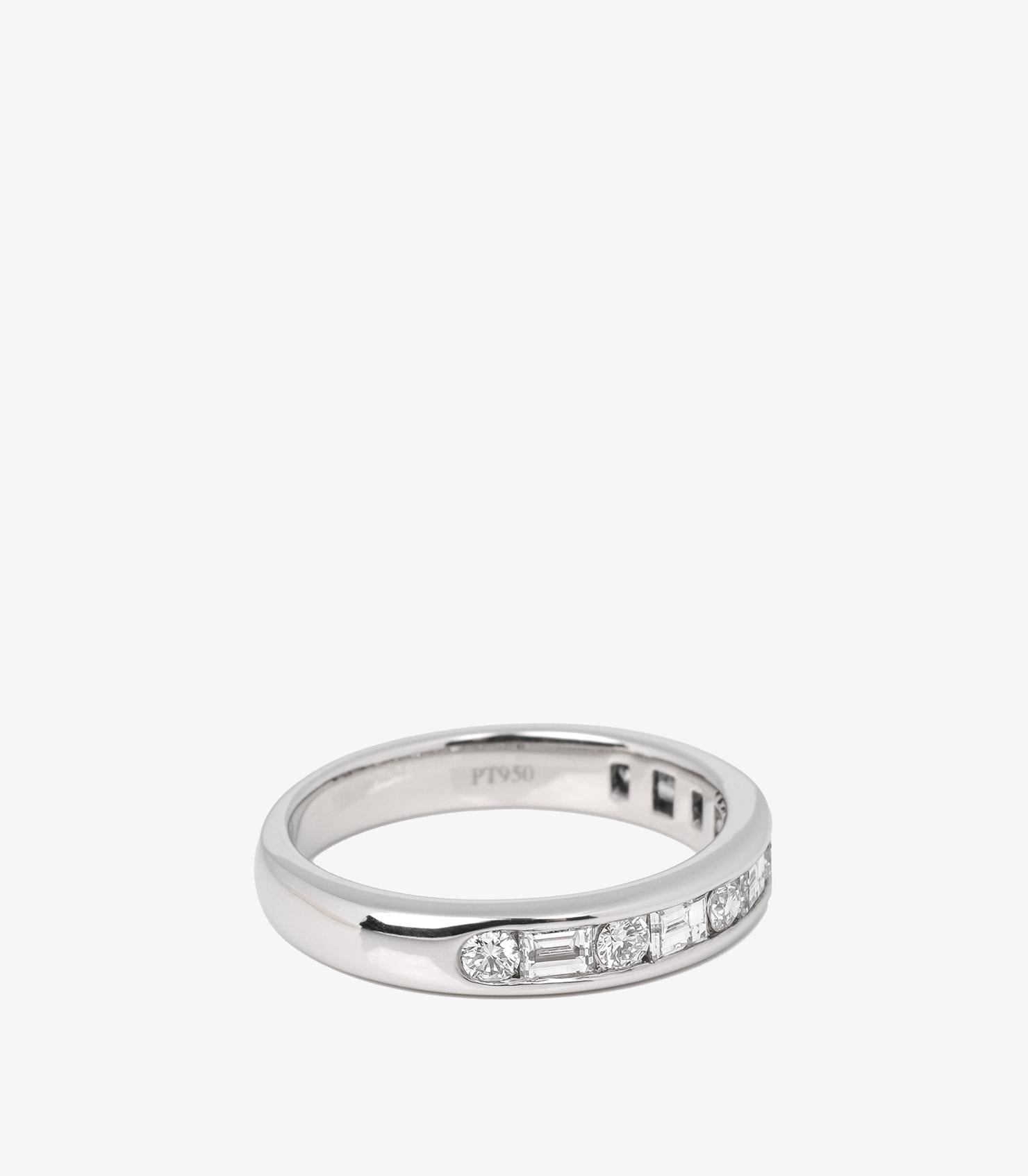Femenino o masculino Tiffany & Co. Media alianza de platino con diamantes de talla mixta