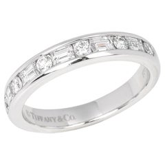 Used Tiffany & Co. Mixed Cut Diamond Platinum Half Eternity Ring