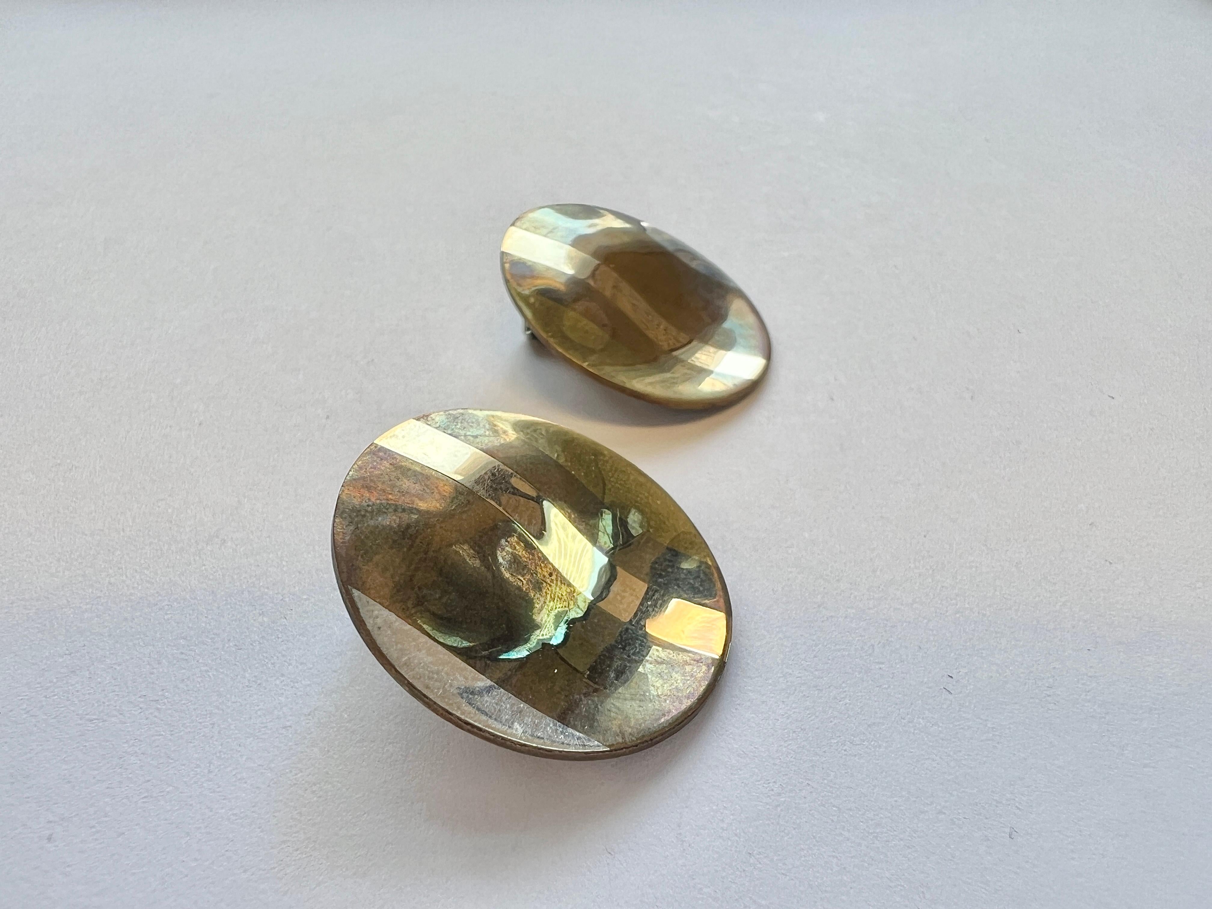 Tiffany & Co. Mixed Metal Inlay Earrings In Good Condition For Sale In New York, NY