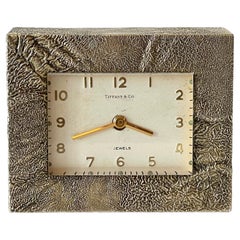Tiffany & Co. Modern Cast Bronze 'Rockwork' Table Clock, Swiss Jeweled Movement