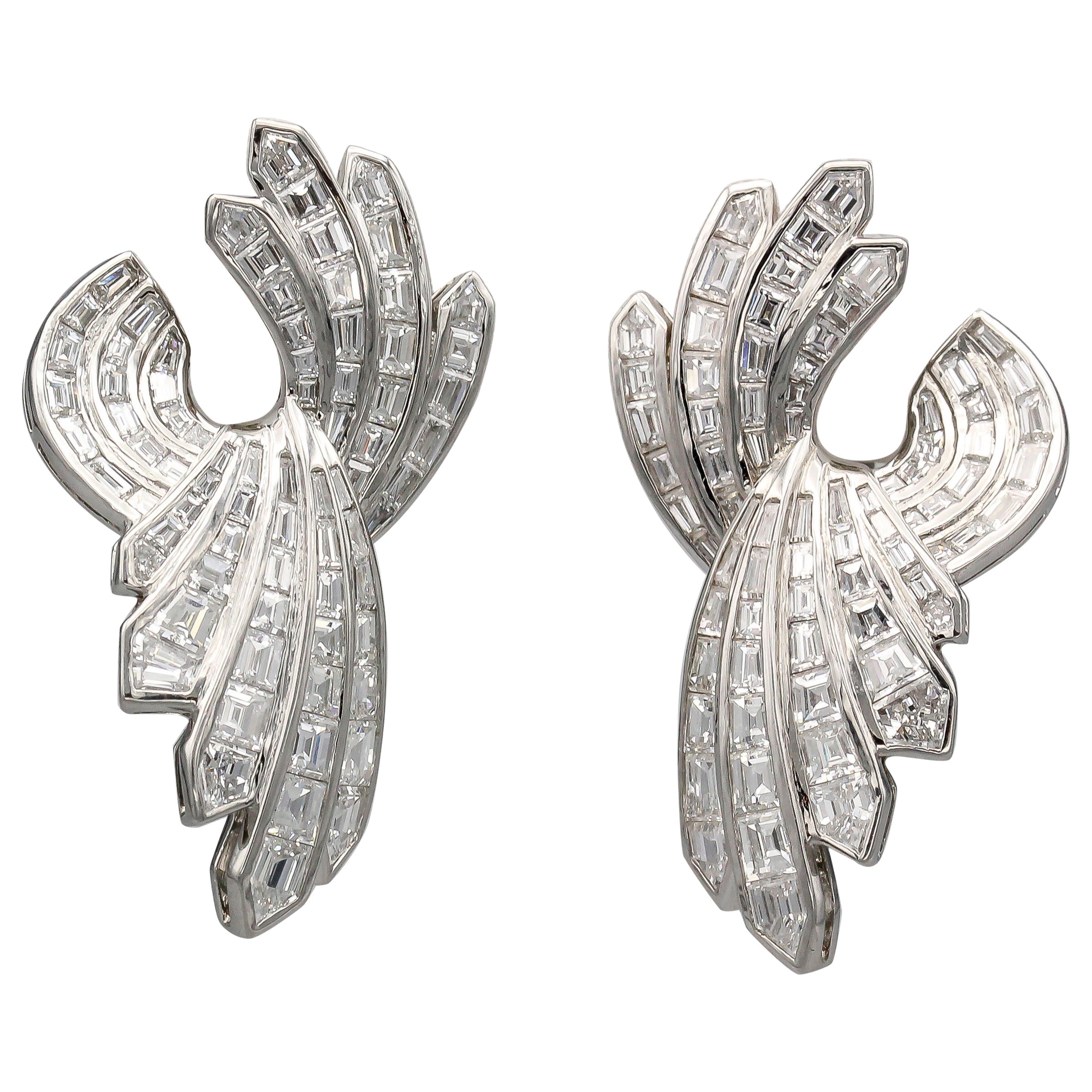 Tiffany & Co. Modern Diamond and Platinum Earrings