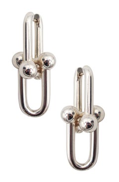 Tiffany & Co. Moderne Hardware-Tropfenohrringe mit Ohrgehänge aus .925 Sterlingsilber