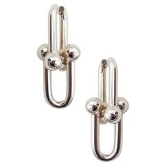 TIFFANY & CO. Moderne Hardware Ohrhänger mit Tropfen in .925 Sterlingsilber