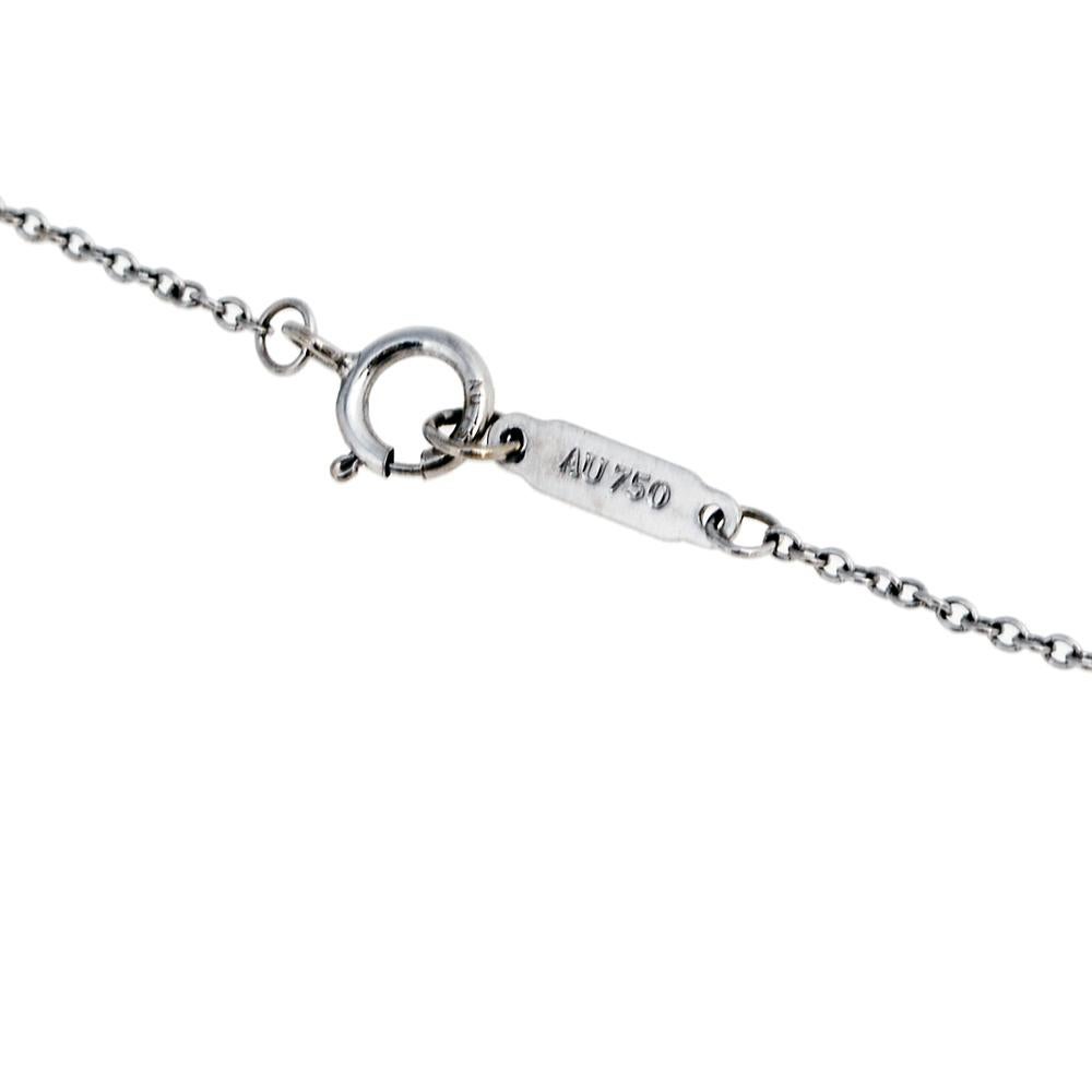 Contemporary Tiffany & Co. Modern Key Round Key Diamond 18k White Gold Pendant Necklace