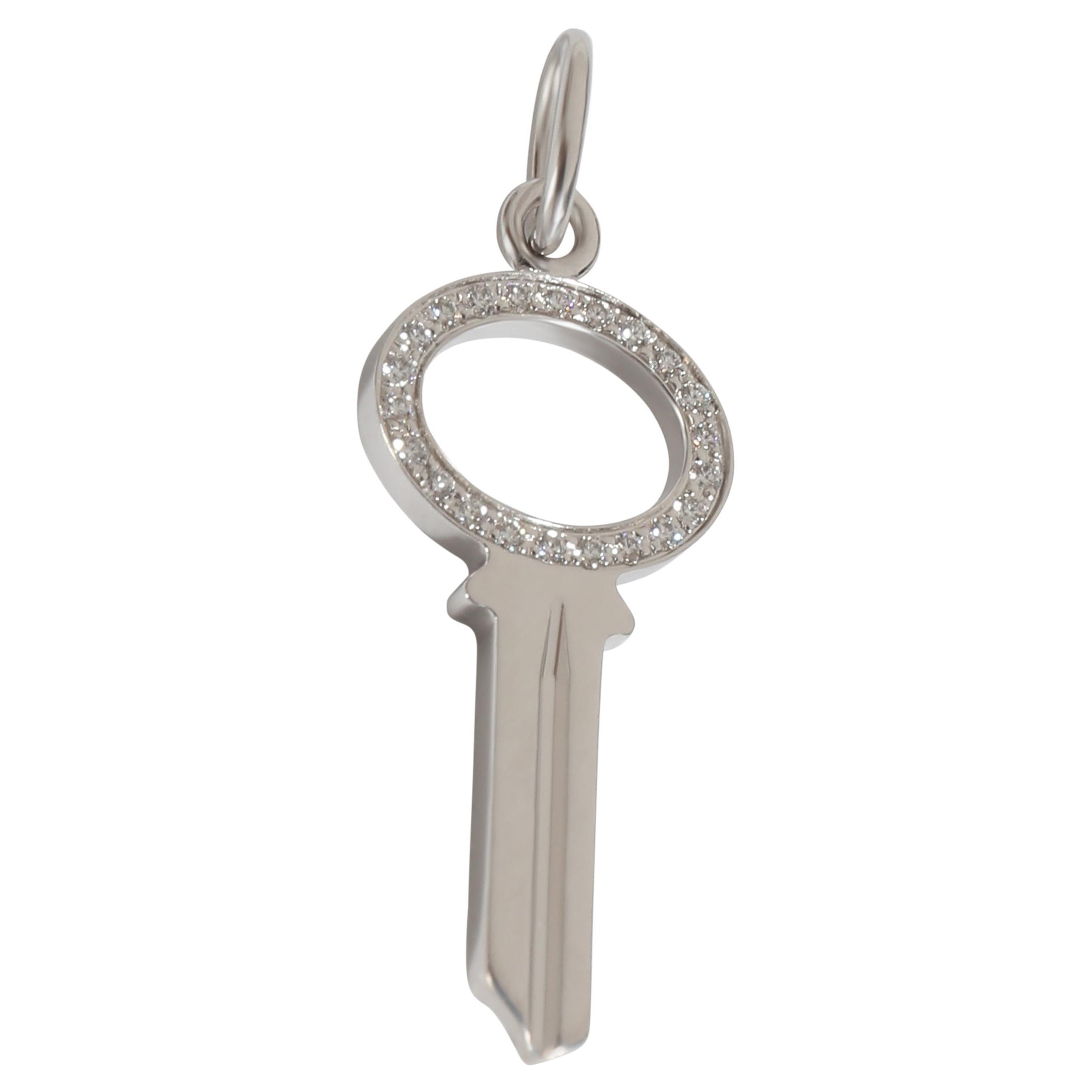 Tiffany & Co. Mini Colgante Llave Moderno en Oro Blanco de 18k 0,05 CTW