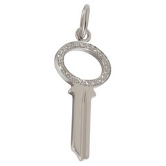 Tiffany & Co. Modern Mini Key Pendant in 18k White Gold 0.05 CTW