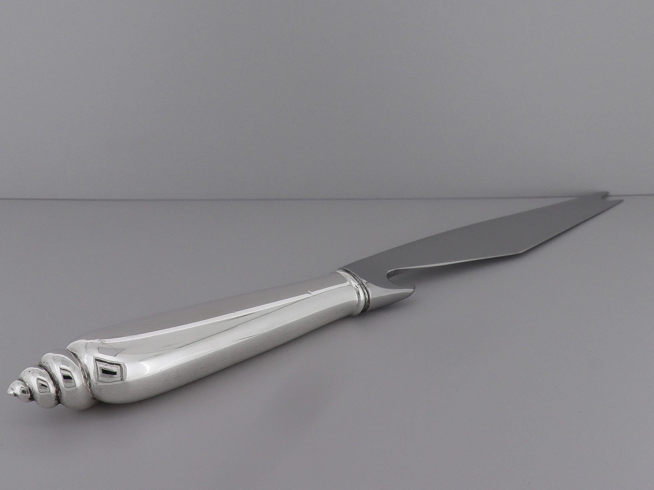 Tiffany & Co. 'Modern Shell' Pattern Hollow Handle Bar Knife by Angela Cummings For Sale 7
