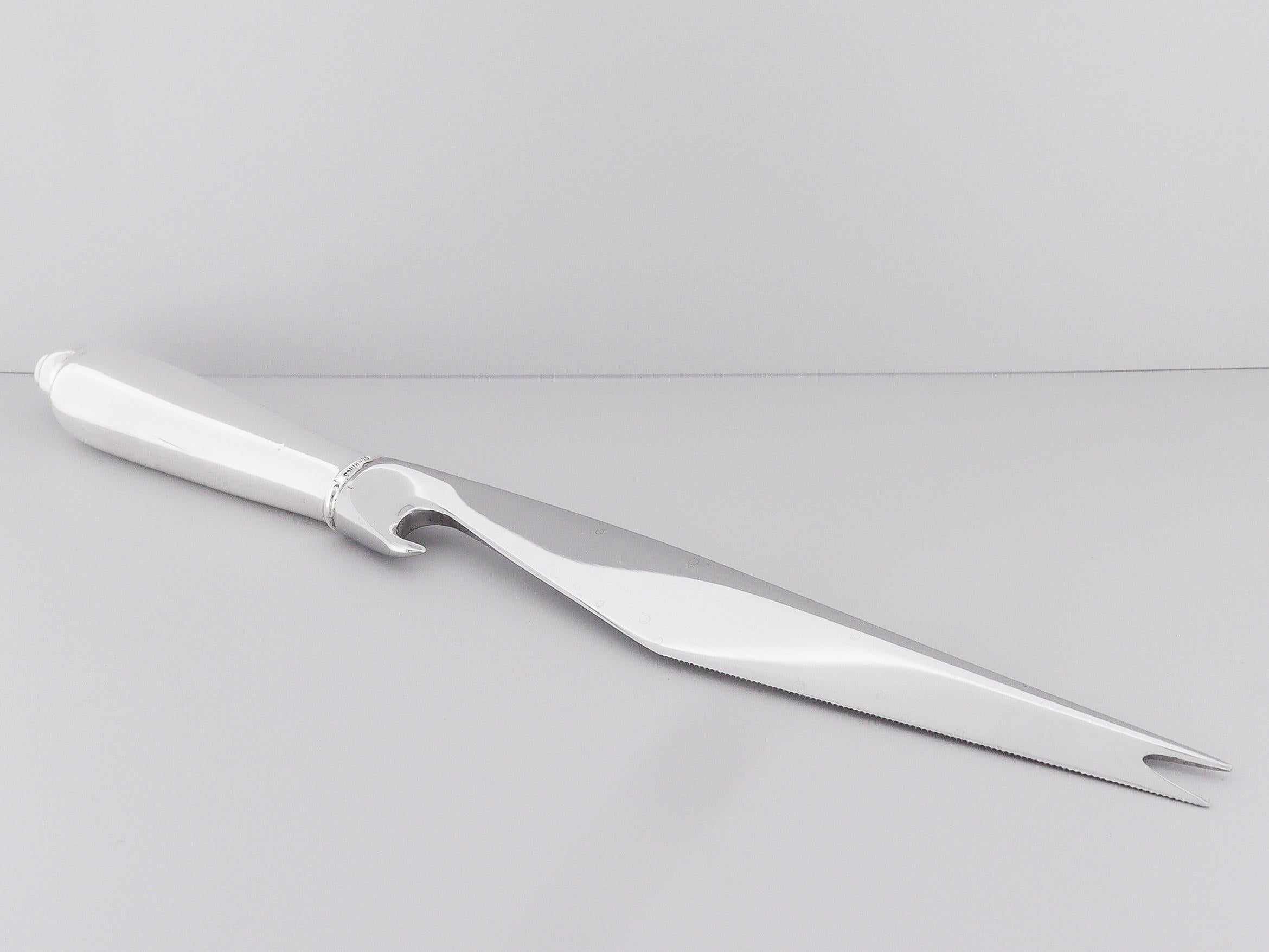 Sterling Silver Tiffany & Co. 'Modern Shell' Pattern Hollow Handle Bar Knife by Angela Cummings For Sale