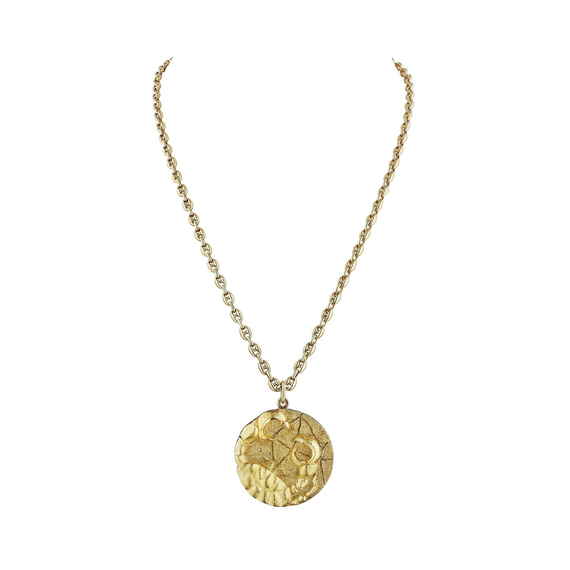 For those who crave King crab, this Tiffany & Co. modernist Cancer zodiac pendant necklace is guaranteed to satisfy their appetites.  With the Cancer symbol of the crab on the front and numerical symbol of the zodiac sign on the back, this rare and