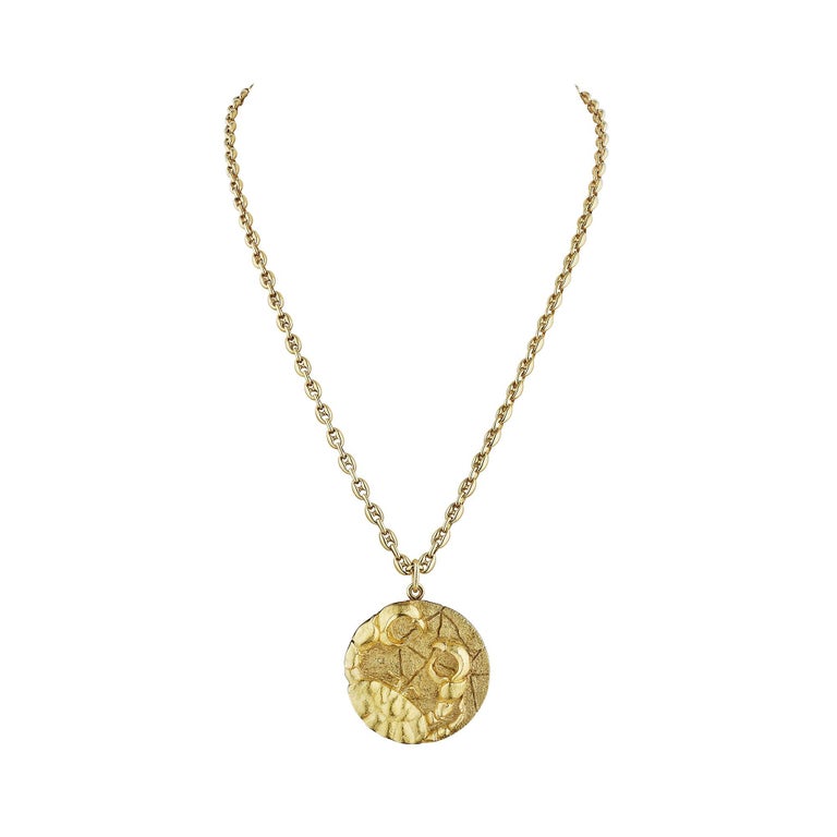 Tiffany and Co. Modernist Cancer Zodiac Gold Pendant at 1stDibs