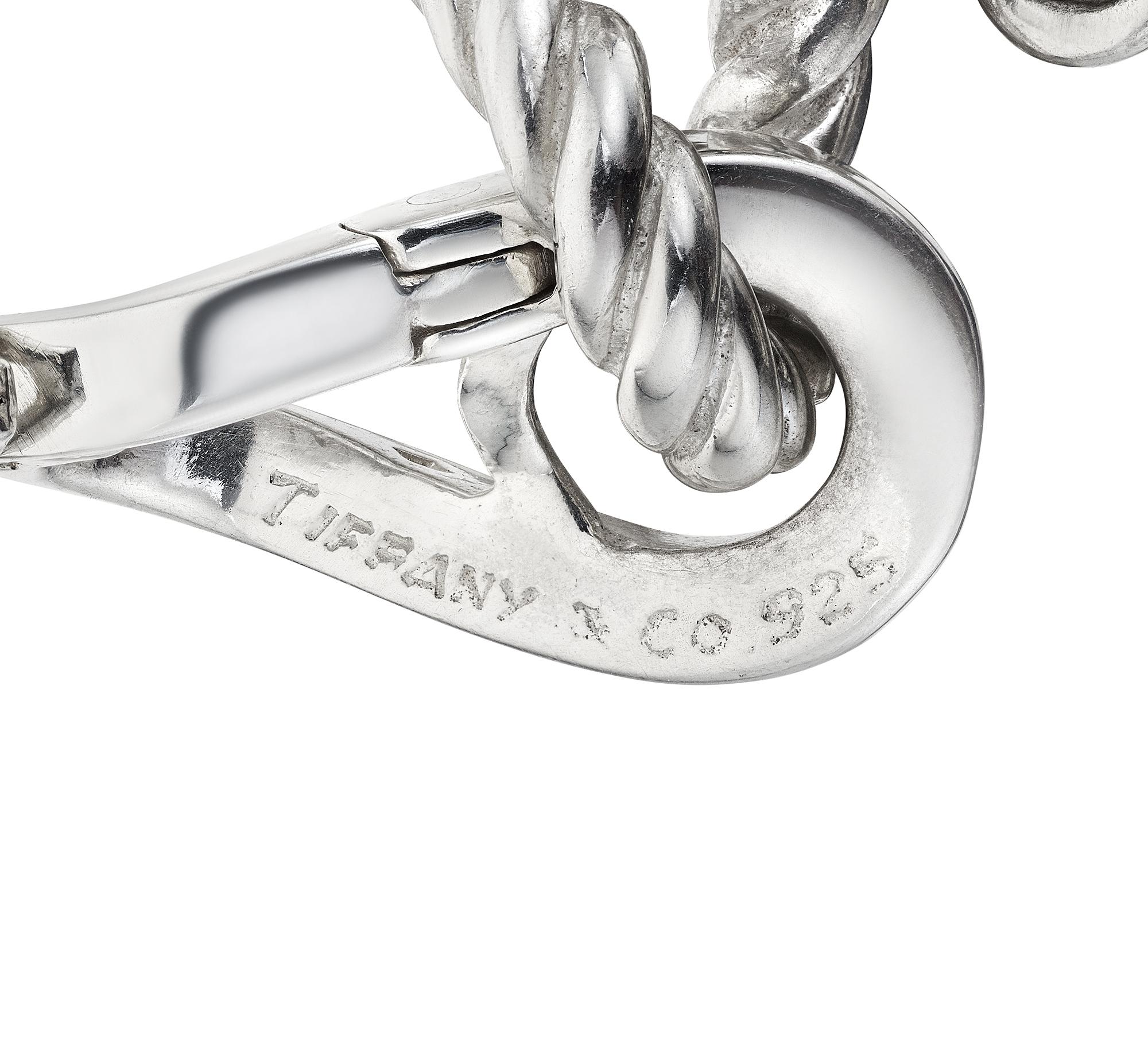 Women's or Men's Tiffany & Co. Modernist Equestrian Sterling Silver Link Bracelet