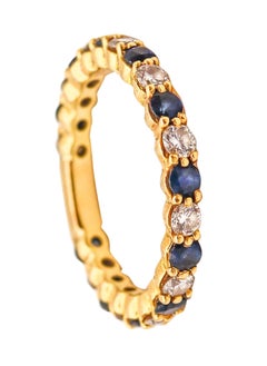 TIFFANY & CO. Anillo de eternidad modernista de oro de 18 quilates 1,32 quilates de zafiros y diamantes