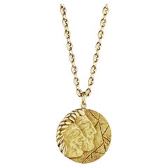 TIffany & Co. Modernist Gemini Large Gold Pendant Necklace