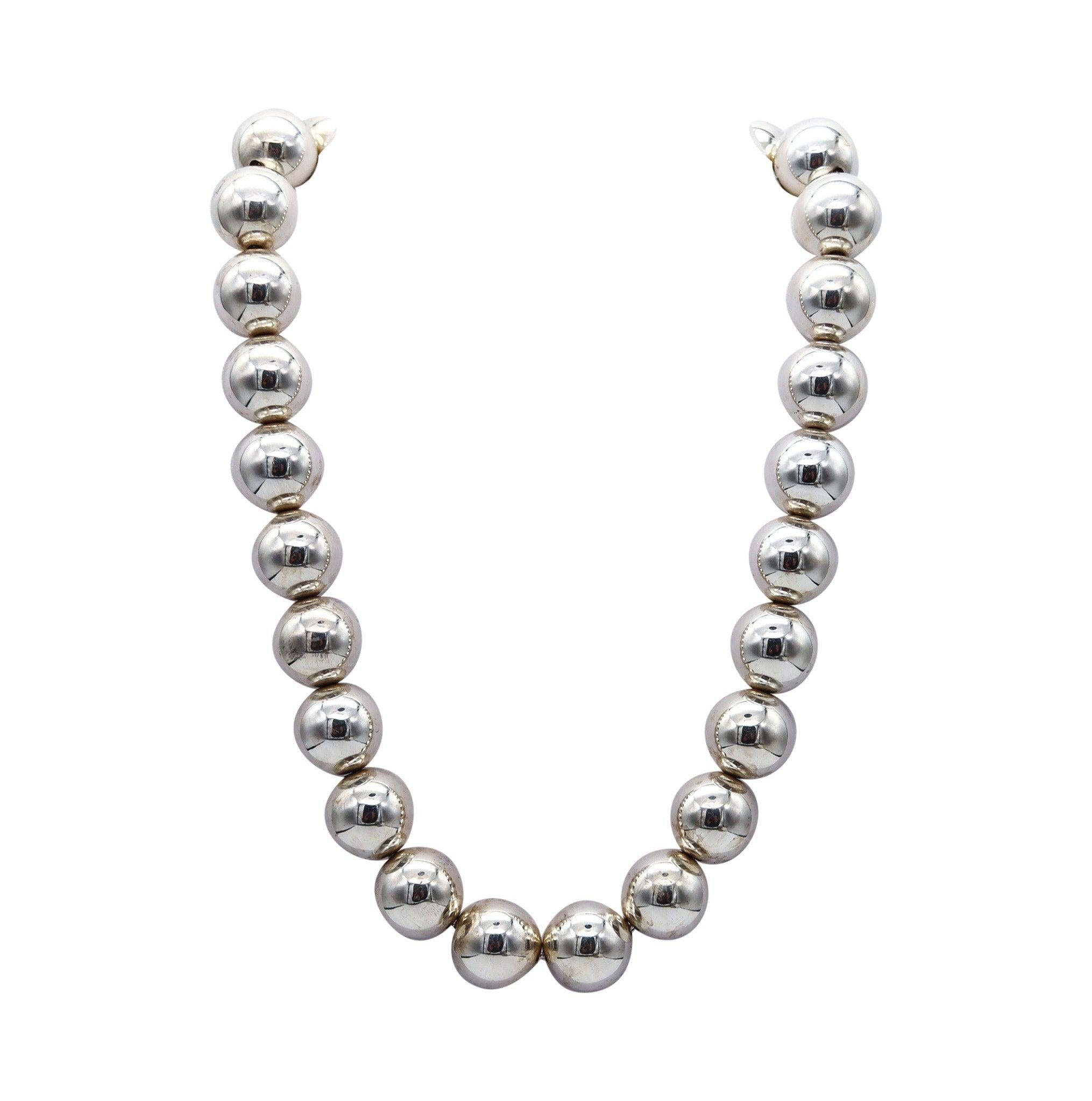 TIFFANY & CO. Collana modernista con palline sferiche in argento 925 in vendita 3