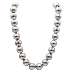 TIFFANY & CO. Modernist Necklace With Spherical Balls In .925 Sterling Silver