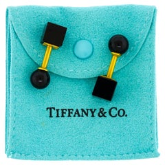 Tiffany & Co. Boutons de manchette modernistes en onyx