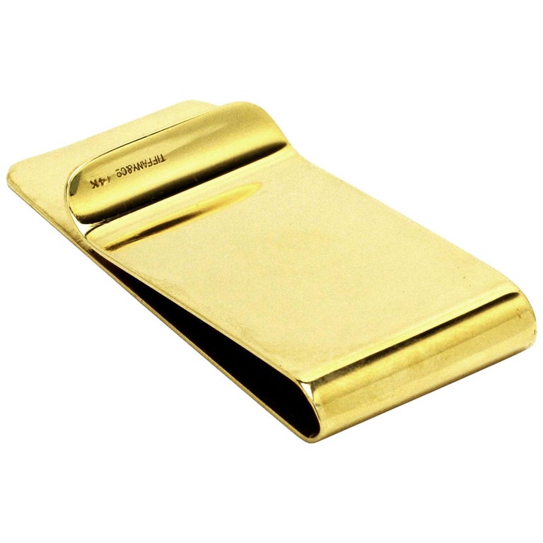 Tiffany and Co. Money Clip 14 Karat Yellow Gold Classic Vintage Estate