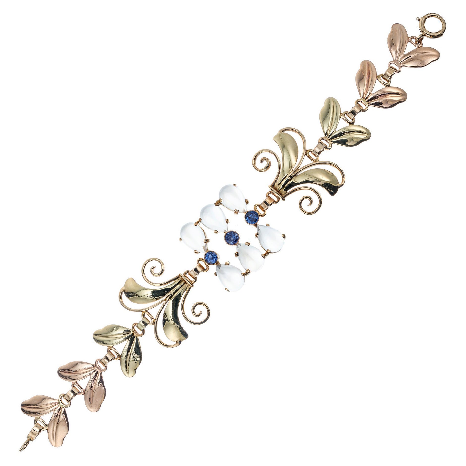 Tiffany & Co. Bracelet en or avec saphirs du Montana et pierres de lune en vente