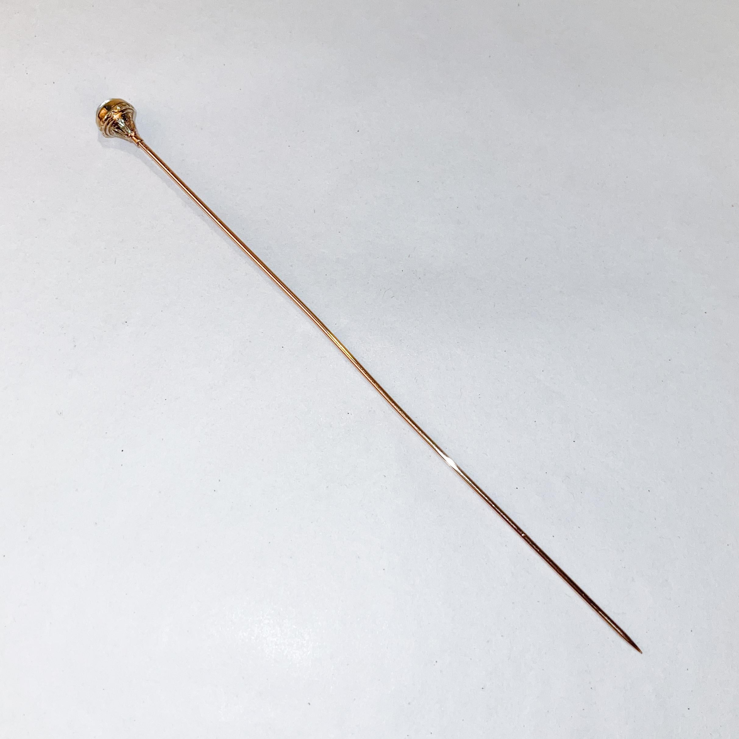 Tiffany & Co. Moonstone & 14 Karat Gold Hat Pin In Good Condition For Sale In Philadelphia, PA