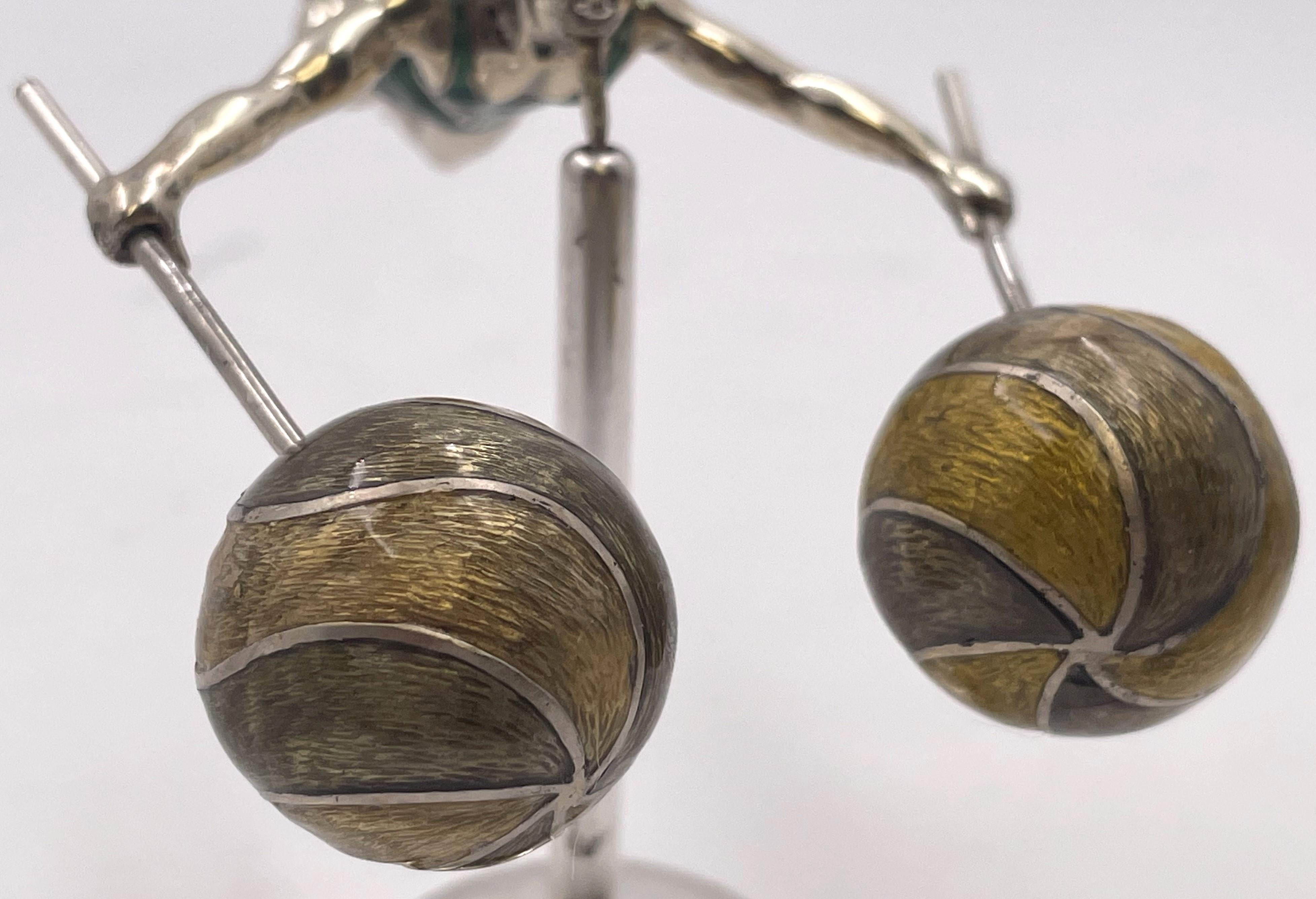 Tiffany & Co. Set di 2 statuette del circo acrobatico A.A. Moore in argento e smalto in vendita 2