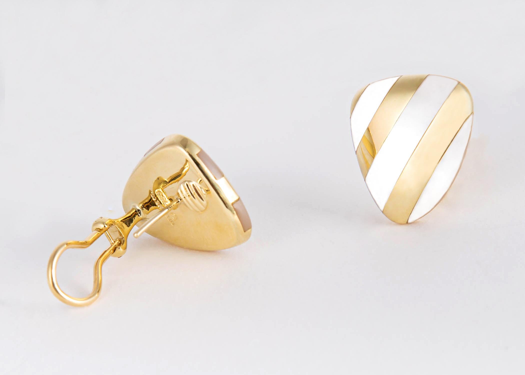 Contemporary Tiffany & Co. Mother of Pearl and Gold Earrings