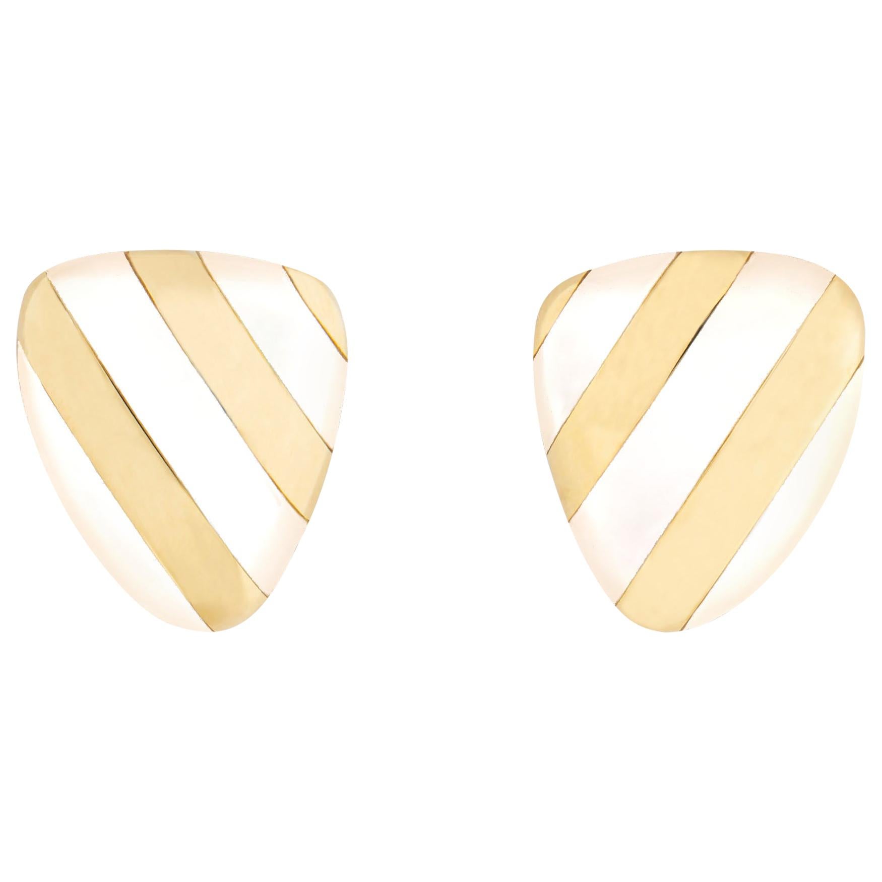 Tiffany & Co. Mother of Pearl and Gold Earrings