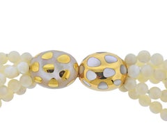 Tiffany & Co. Mother of Pearl Inlay Gold Positive Negative Torsade Necklace