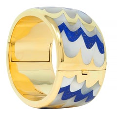 Tiffany & Co. Bracciale Madreperla con Lapis Lazuli in oro giallo 18 carati