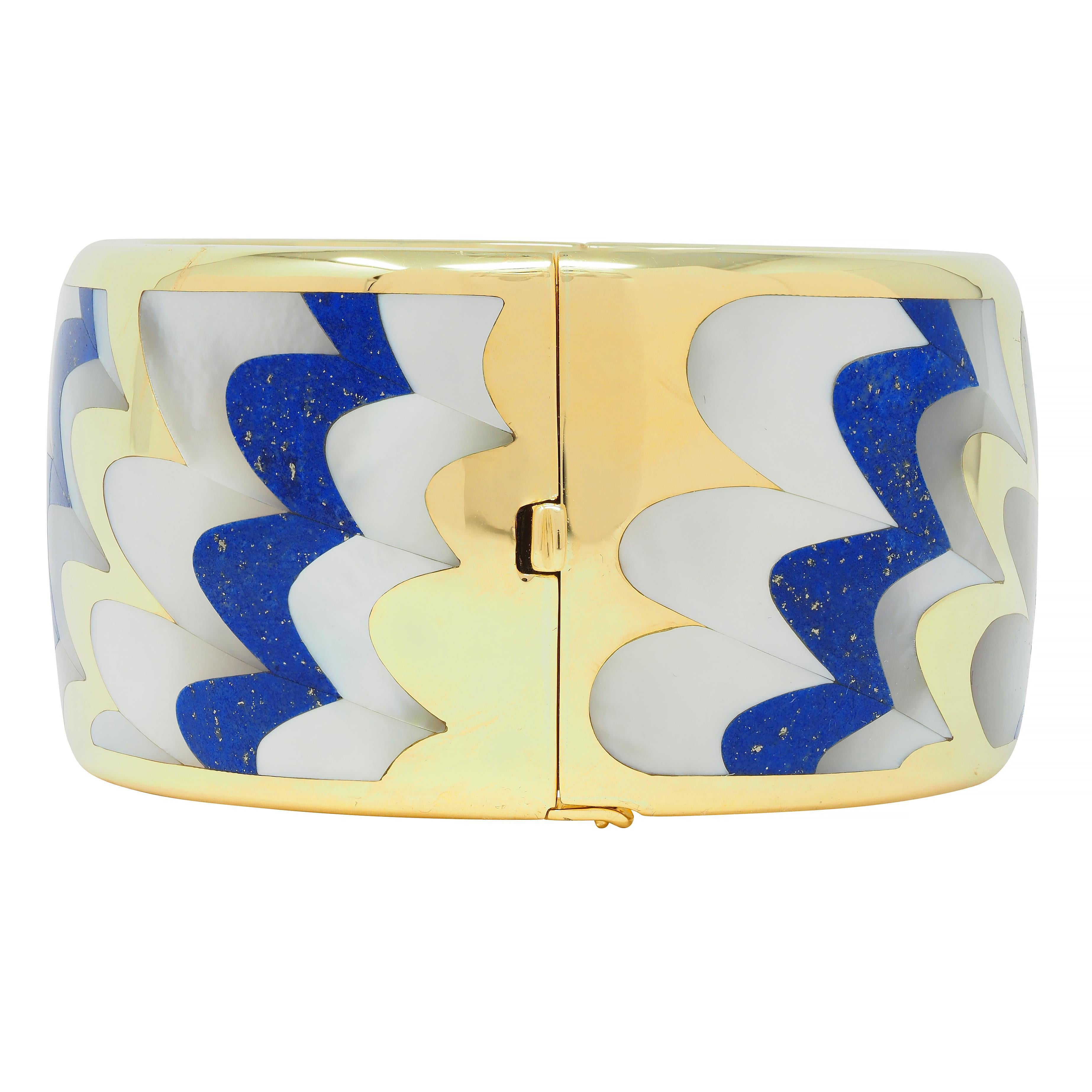 Tiffany & Co. Lapislazuli-Perlmutt-Armband aus 18 Karat Gelbgold für Damen oder Herren im Angebot