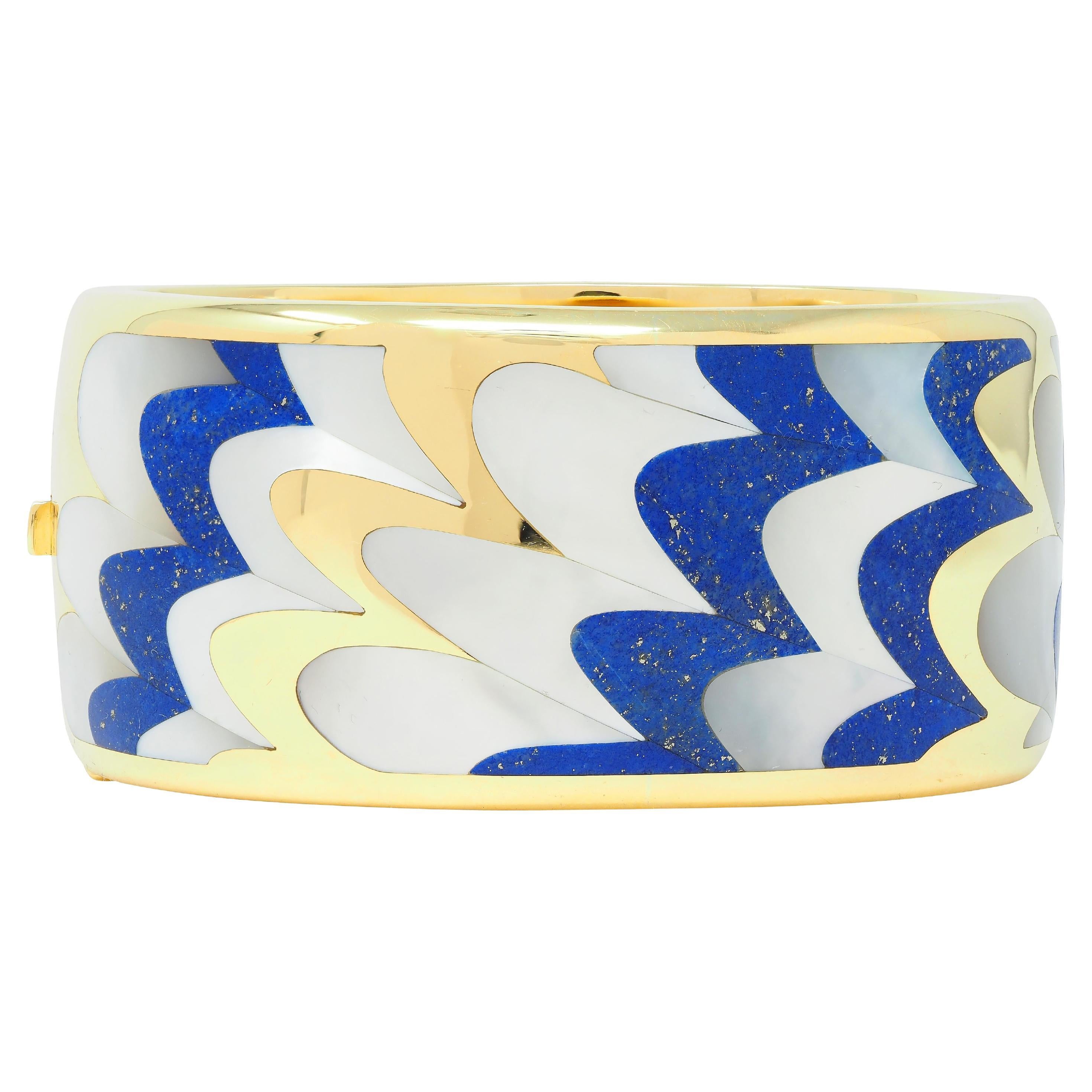 Tiffany & Co. Lapislazuli-Perlmutt-Armband aus 18 Karat Gelbgold im Angebot