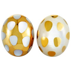 Tiffany & Co. Mother of Pearl Yellow Gold Clip-On Earrings