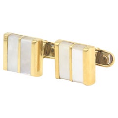 Tiffany & Co. Mother of Pearl Yellow Gold Square Cufflinks