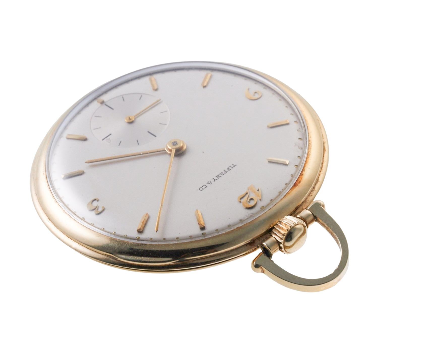 Tiffany & Co Movado Gold Pocket Watch For Sale 5