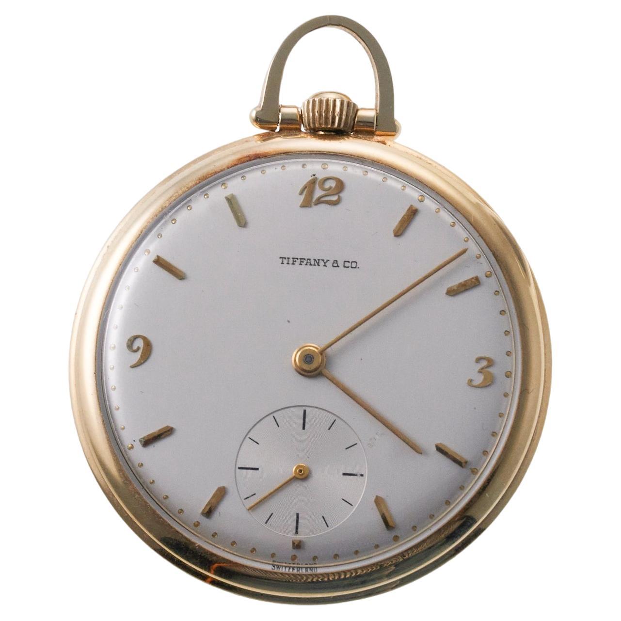 Tiffany & Co Movado Gold Pocket Watch For Sale