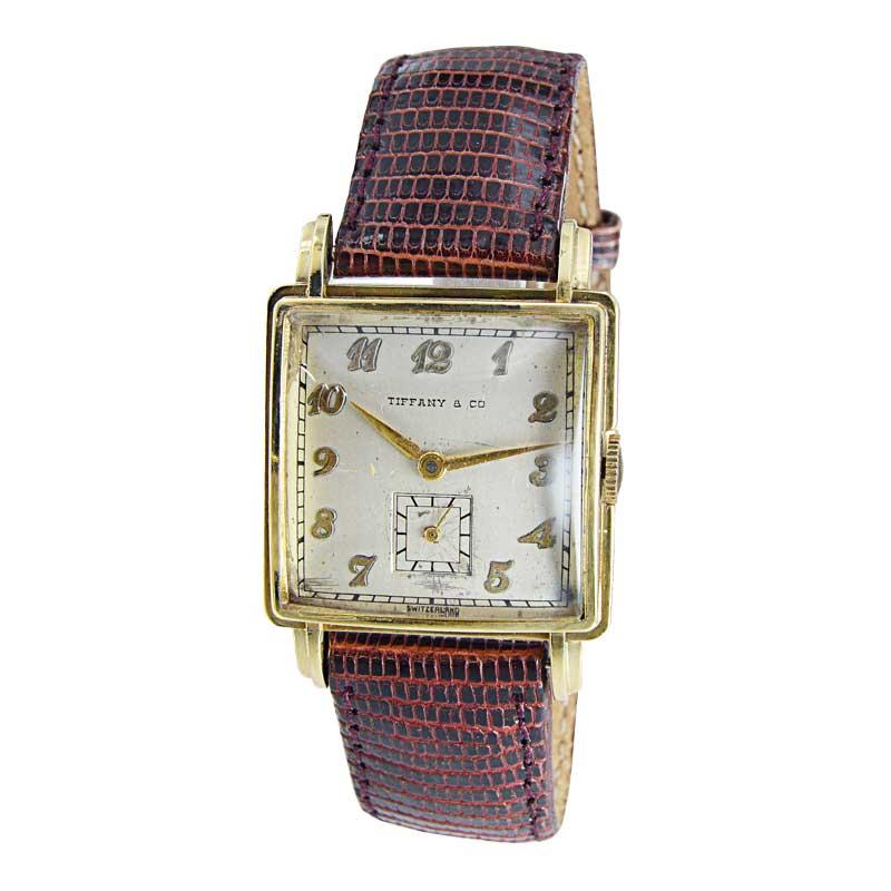 Tiffany & Co. Movado Watch Co. Montre en or jaune Excellent état - En vente à Long Beach, CA