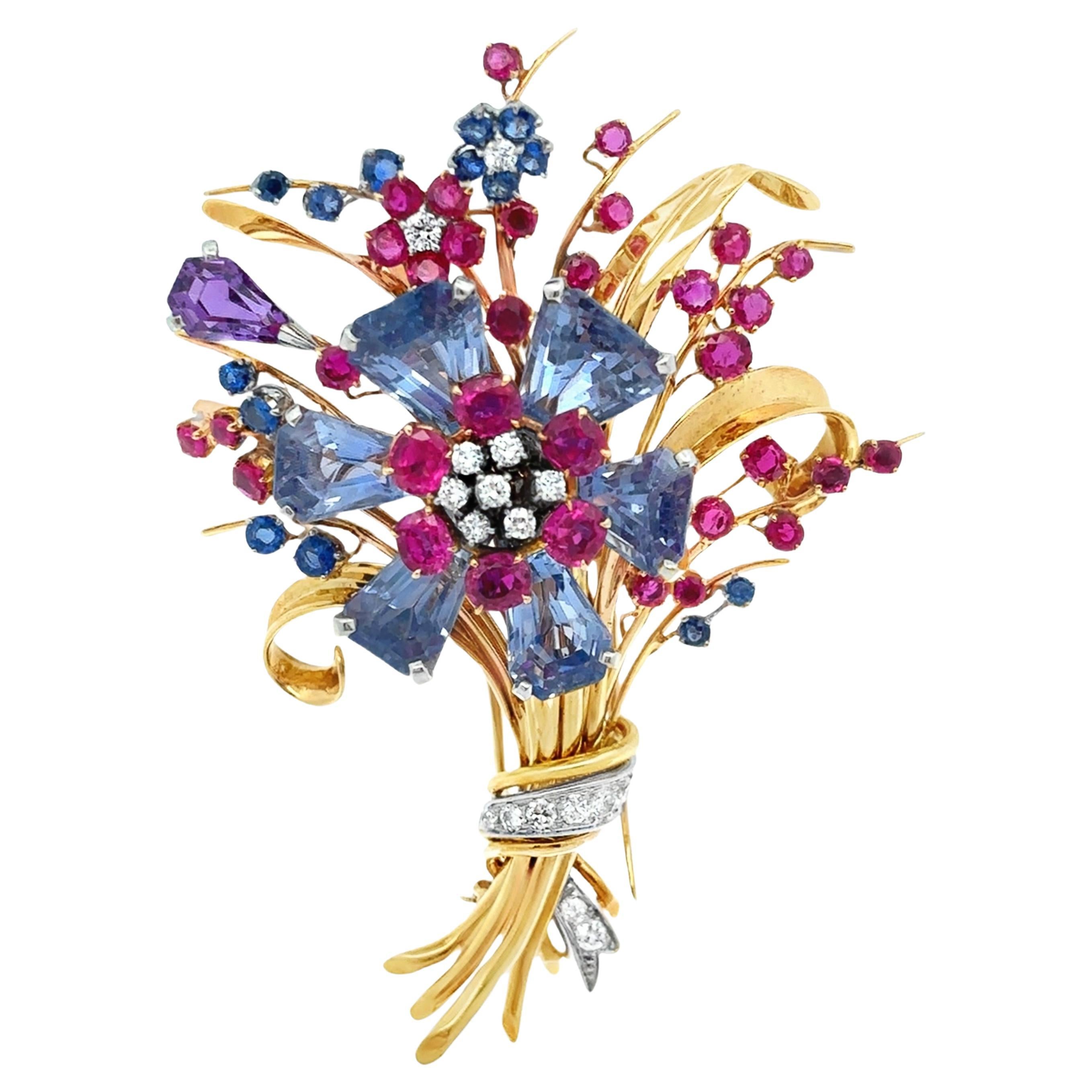 Tiffany
Co Multi Gem Bouquet Brooch