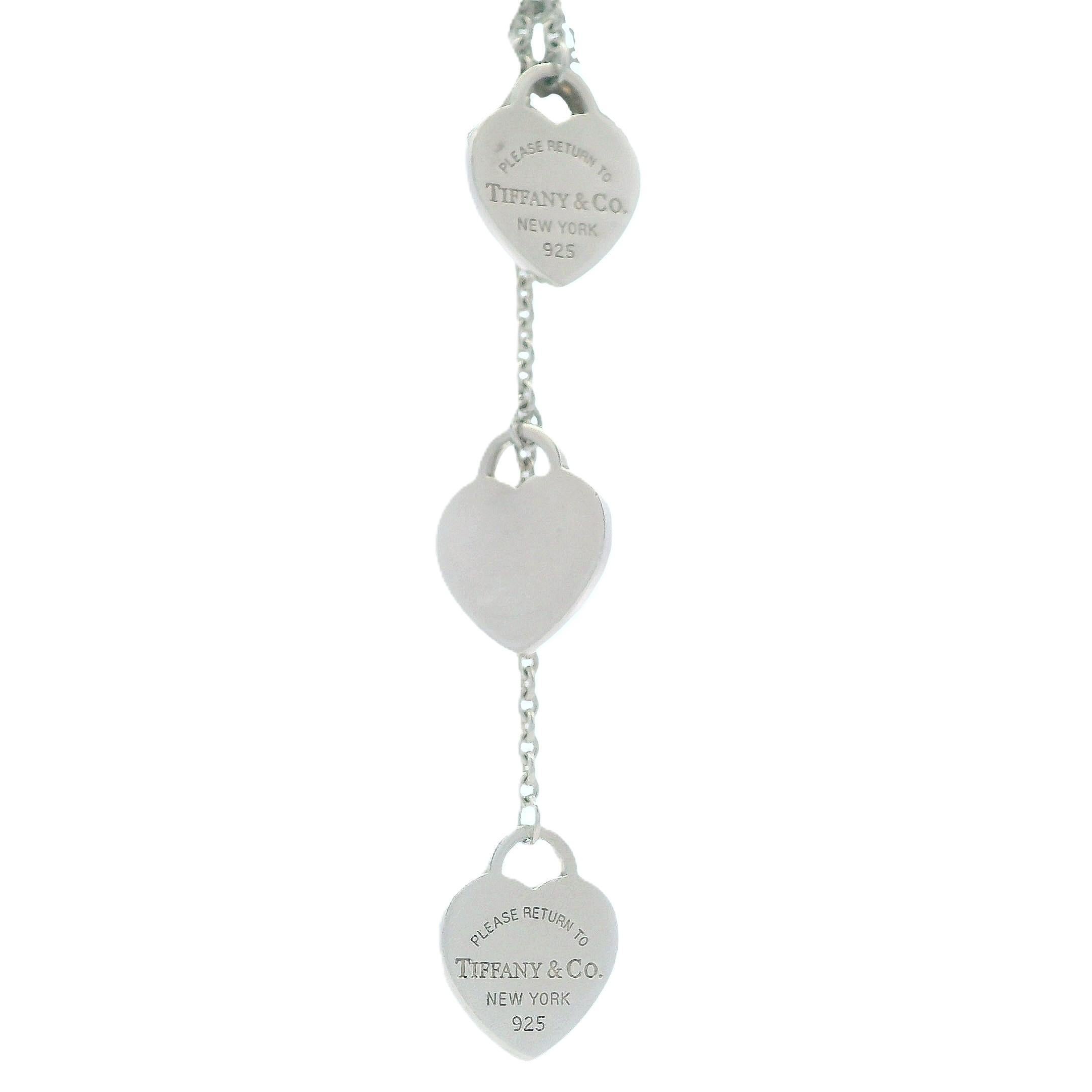 Tiffany & Co. Collana Lariat con più cuori In condizioni buone in vendita a Aventura, FL