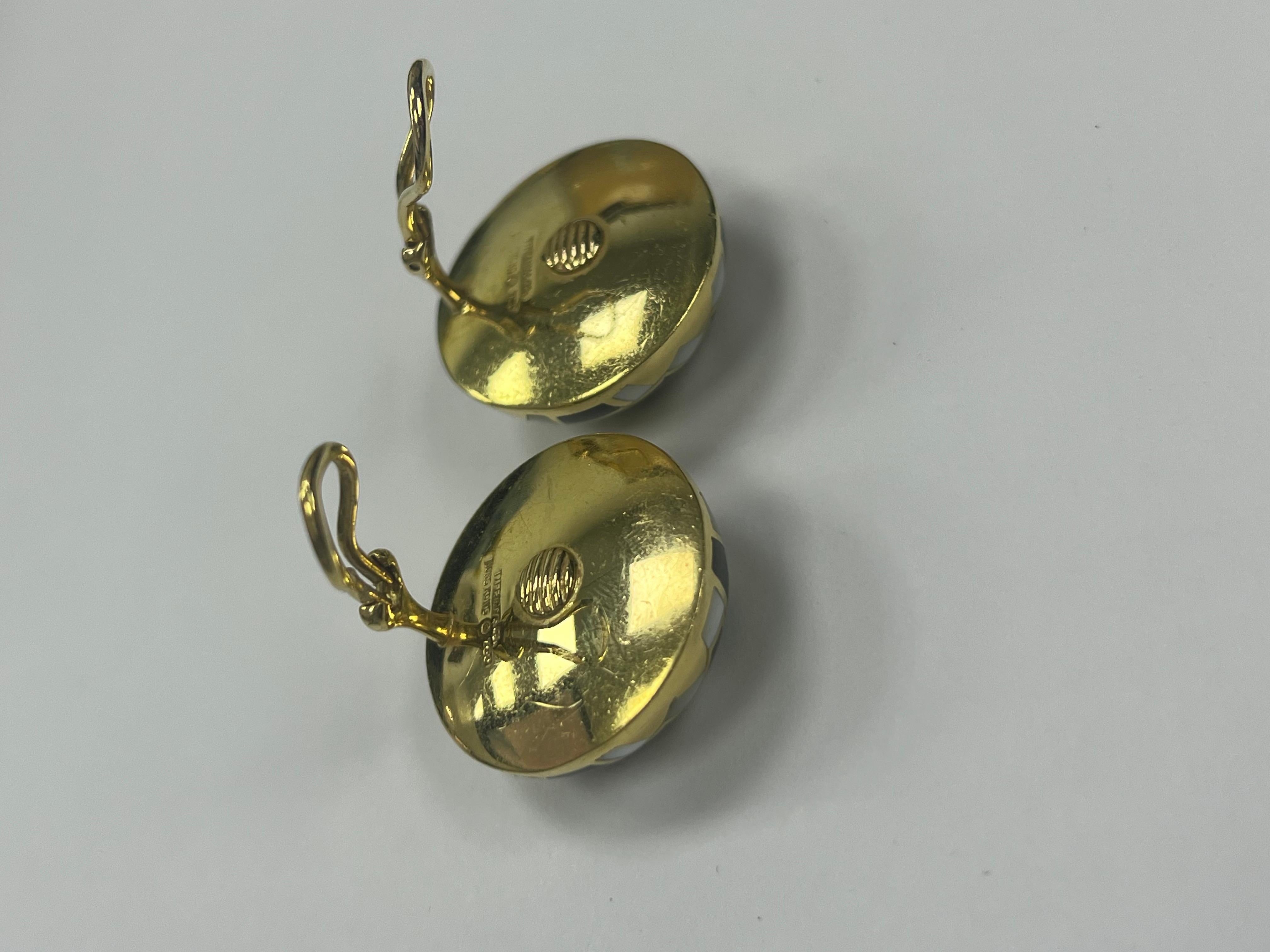 Old European Cut Tiffany & Co. Multi-Stone, 18k Gold Ear Clips For Sale