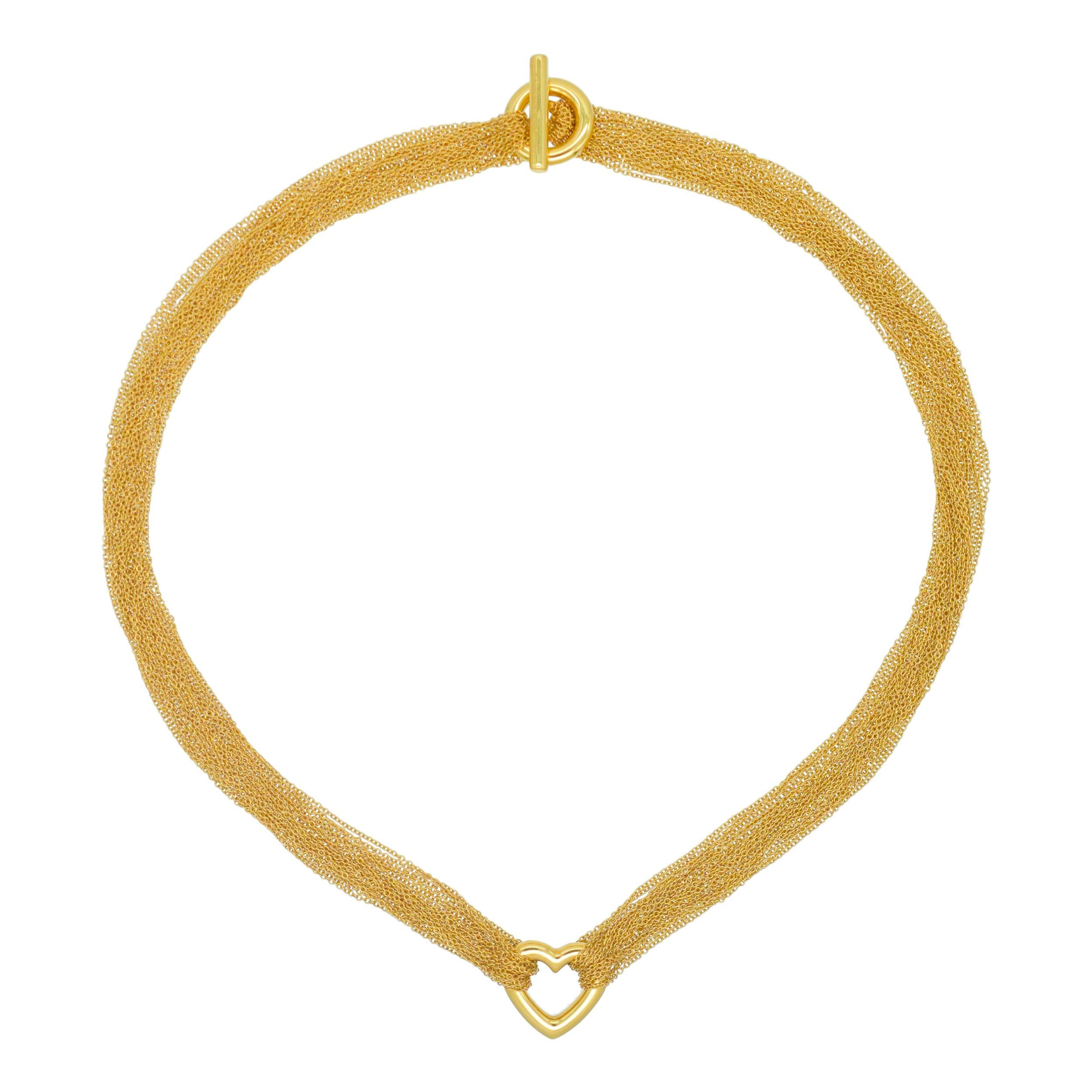 da uomo o donna Tiffany & Co. Collana e bracciale a cuore con catena a più fili in 18k in vendita