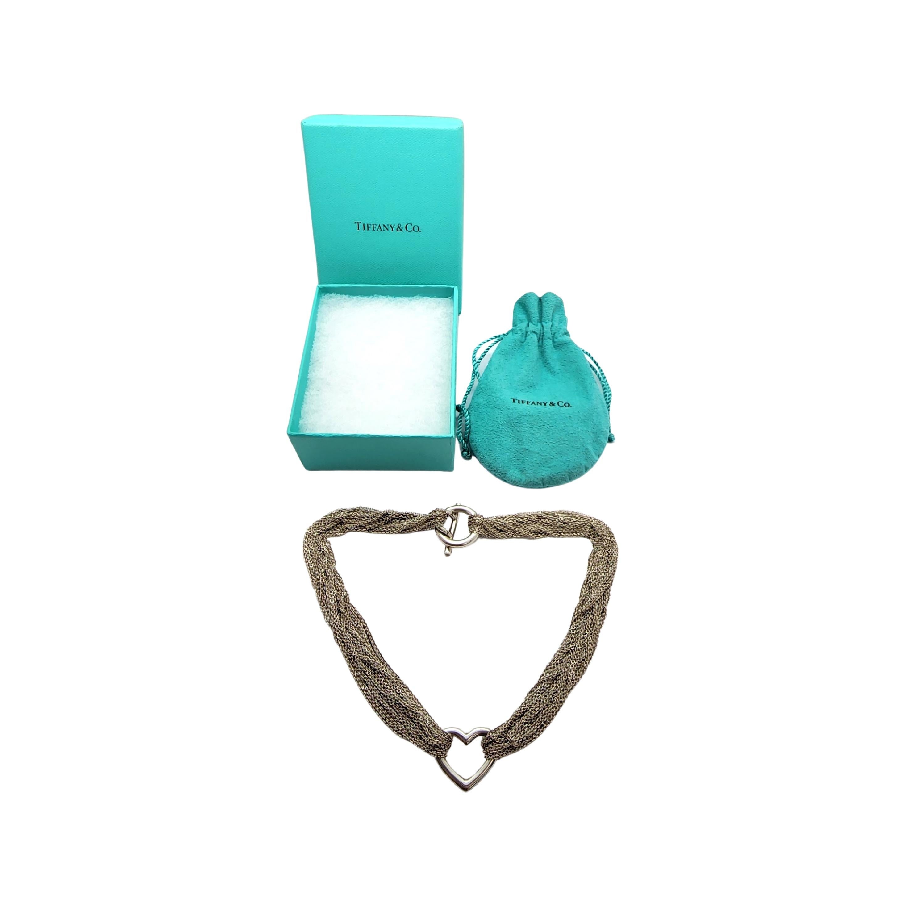 Tiffany & Co Multi-Strand Sterling Silver Open Heart Toggle Choker Necklace 2