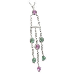 Tiffany & Co. Multicolor Round Brilliant Cut Pink Sapphire Tourmaline Necklace