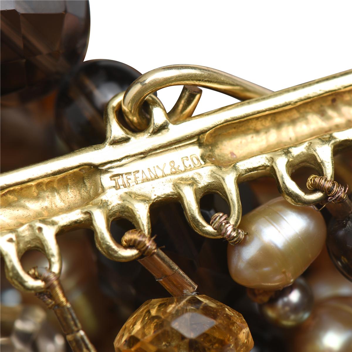 Women's Tiffany & Co. Multistrand 18K Gold, Rutilated Quartz and Gem-Set Bead Necklace