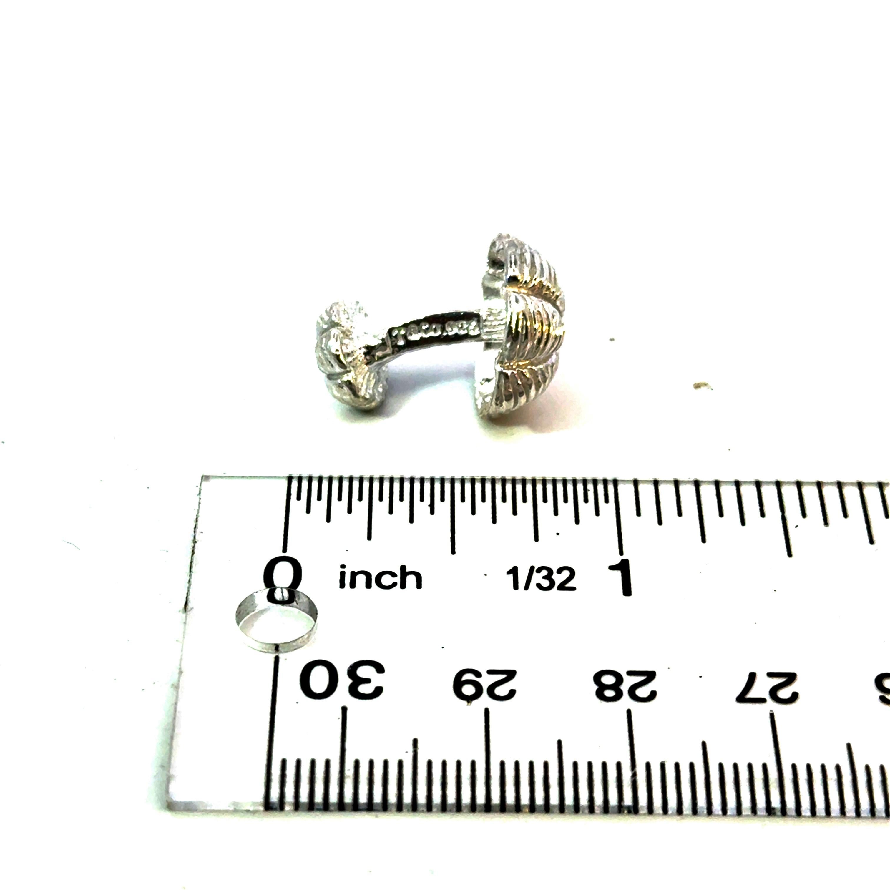 Tiffany & Co Mushroom Cufflinks Sterling Silver 11.60 Grams Estate For Sale 6