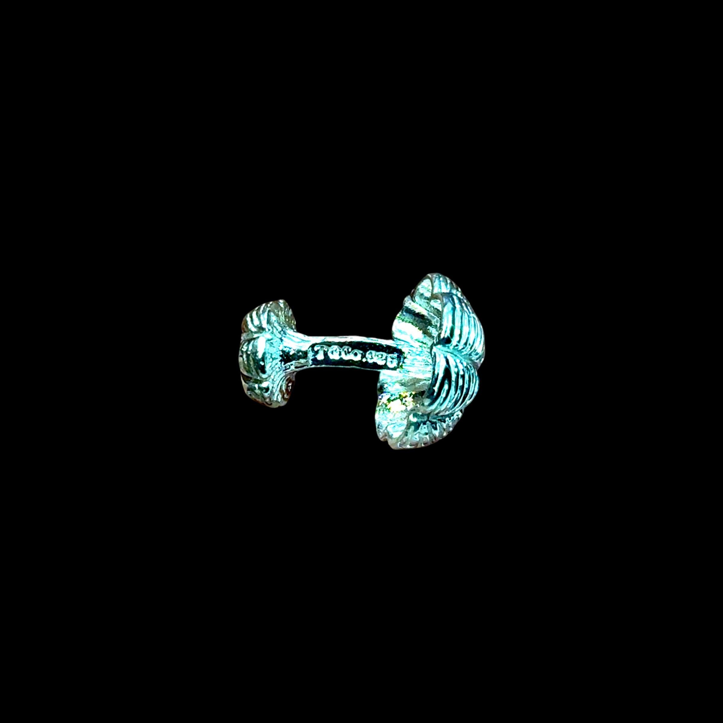Tiffany & Co Mushroom Cufflinks Sterling Silver 11.60 Grams Estate In Good Condition For Sale In Brooklyn, NY
