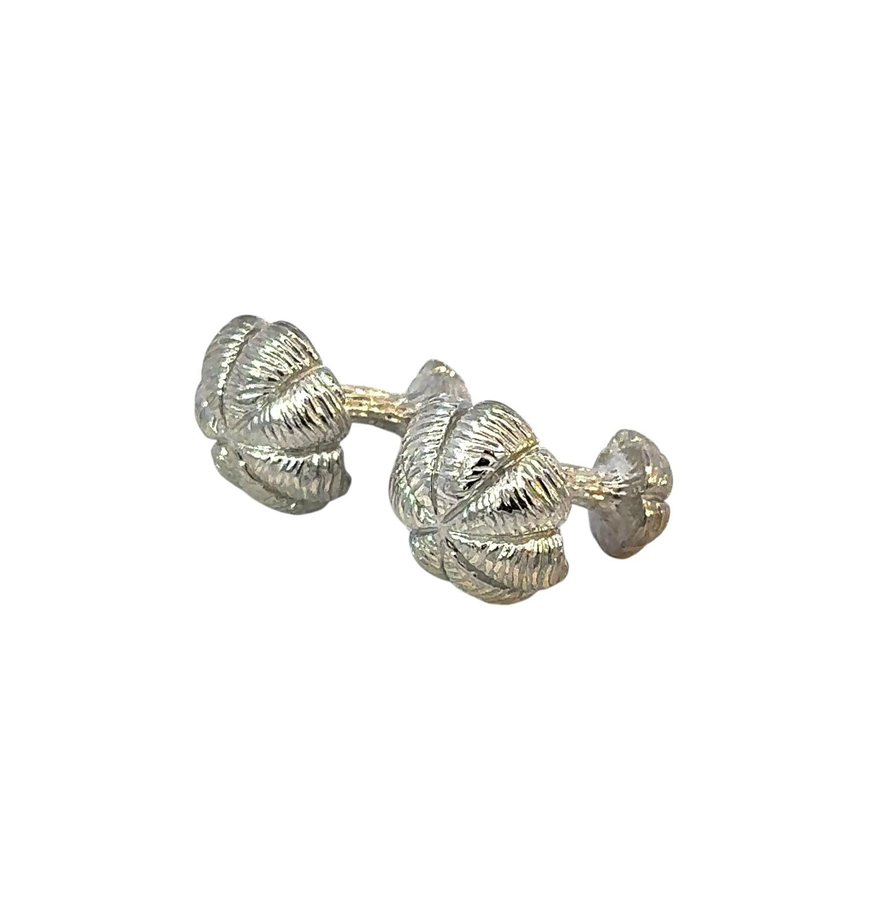 Men's Tiffany & Co Mushroom Cufflinks Sterling Silver 11.60 Grams Estate For Sale