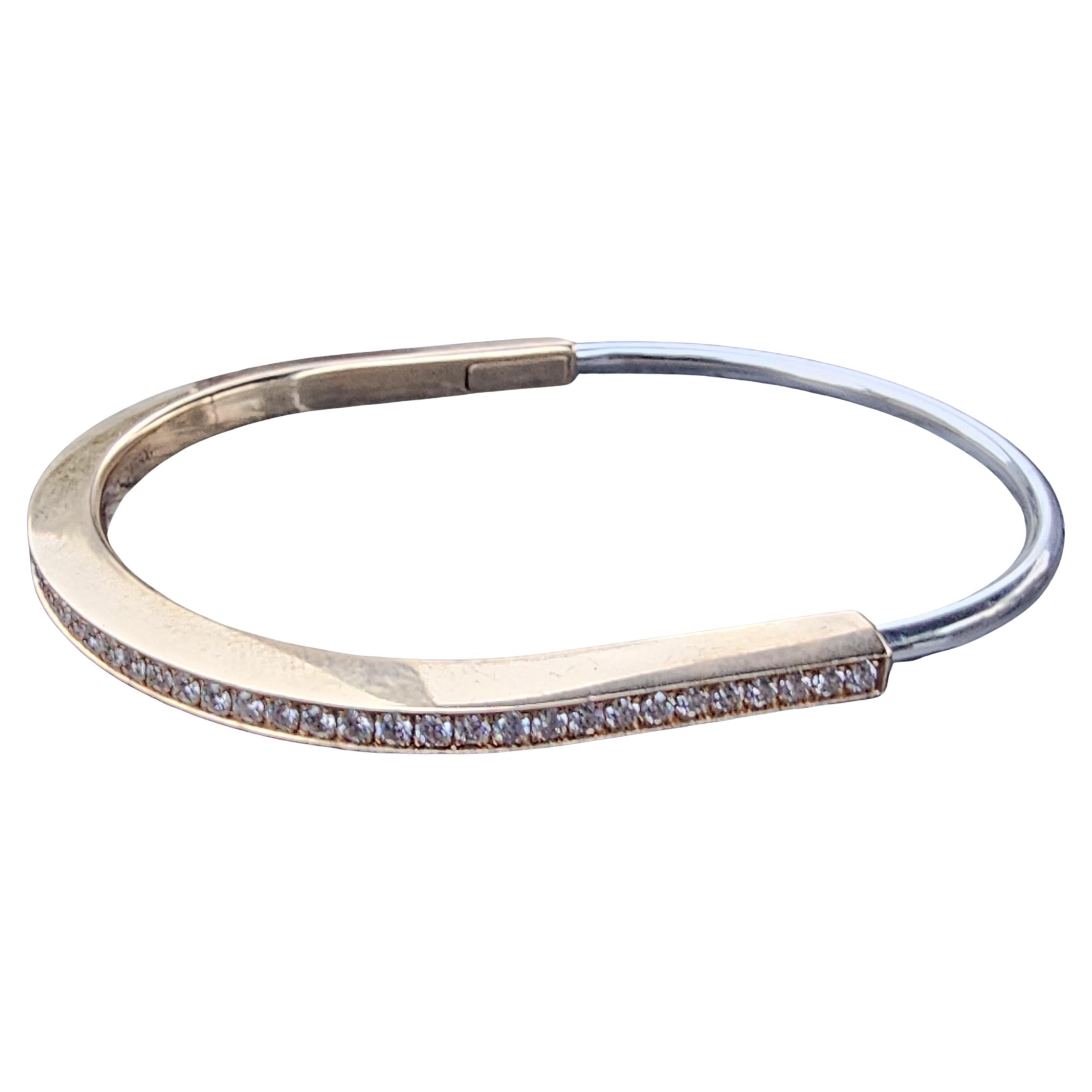 Tiffany & Co. Bracciale stretto con diamanti in oro rosa bianco 18k 13100 al dettaglio