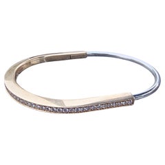 Tiffany & Co. Narrow Lock Diamond Bracelet 18k Rose White Gold 13100 Retail