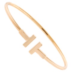 Tiffany & Co Narrow  T  Bangle Bracelet, Rose Gold