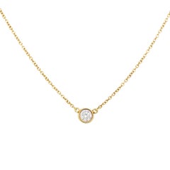 Tiffany & Co. Natural 0.17 Carat Diamond Floating 18-Karat Necklace In Stock
